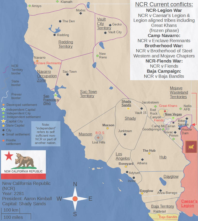 Fallout: New California's territories map. Fallout: New California is a  total conversion mod that takes place before the New Vegas stor…