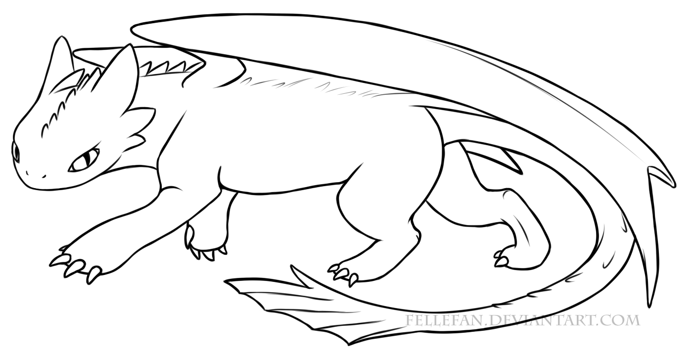 Wild Toothless - FREE Lineart~