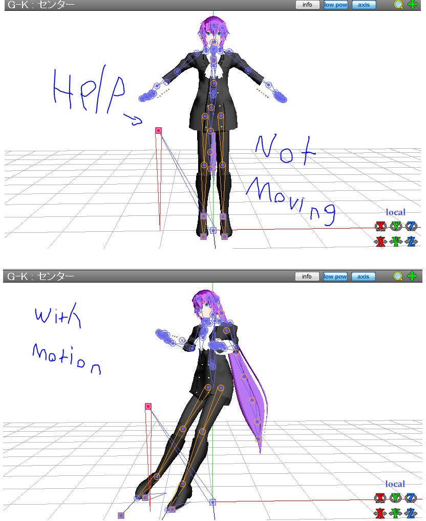 [MMD] Bone trouble, Help please!!!!