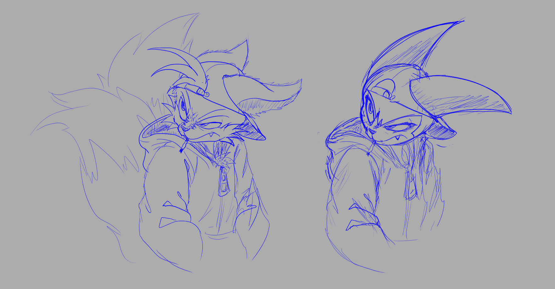 Naota Impmon and Tails sketch