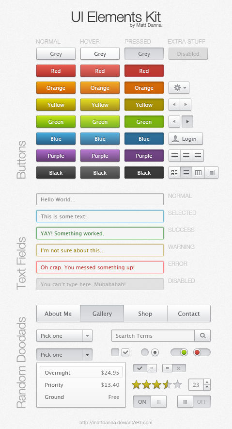 User Interface Button Kit by mattdanna on DeviantArt