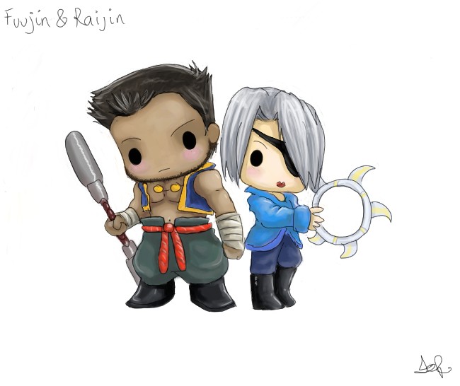 Chibi Fuujin and Raijin