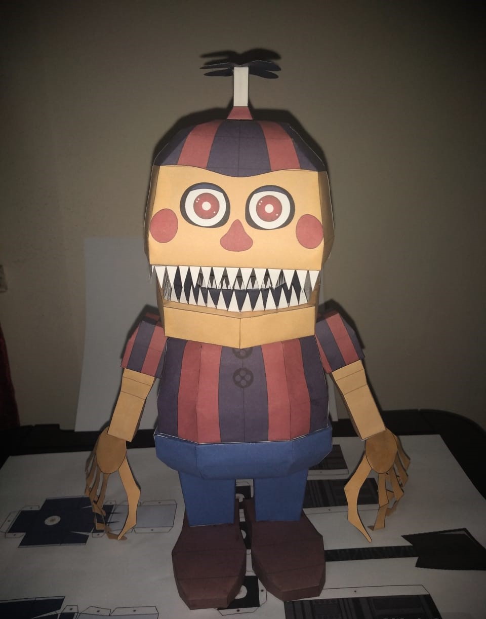 template nigthmare balloon boy created by:Fnaf papercraft #nigthmareba