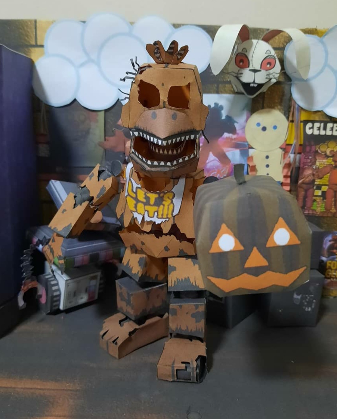 FNaF 4--Nightmare Fredbear Plush Papercraft by angeladesalvatore32