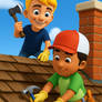 Human Gerald Giraffe And Manny Fix The House Roof