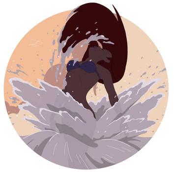 Ariel emerges from the waters