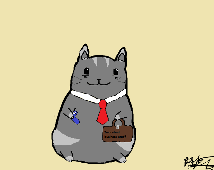 business cat has important business stuff too do