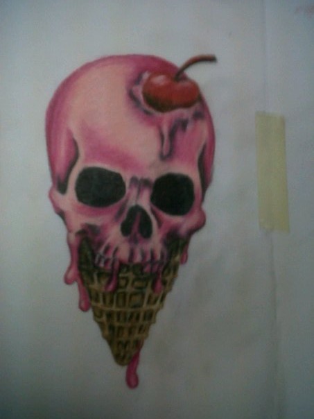 skull cream cone