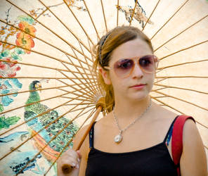 Girl with the peacock parasol