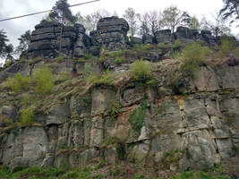 Sandstone tors and cliff