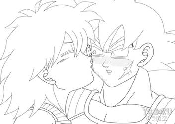 Bardock and Gine Outlines