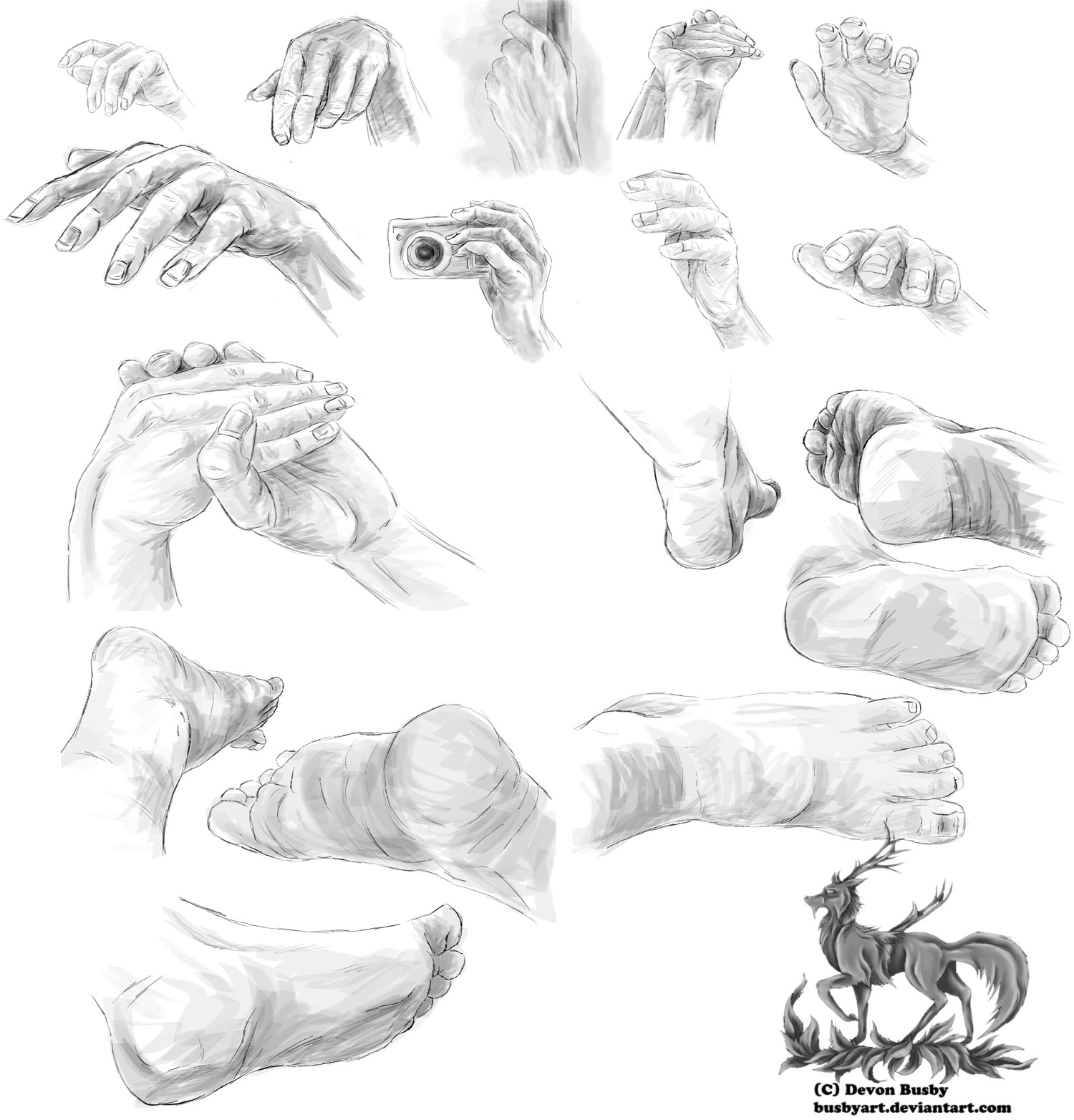 hands and feet sketches