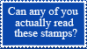 Can you read stamps