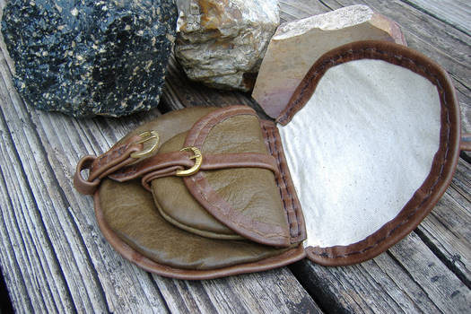 Birka Pouch with open lid.