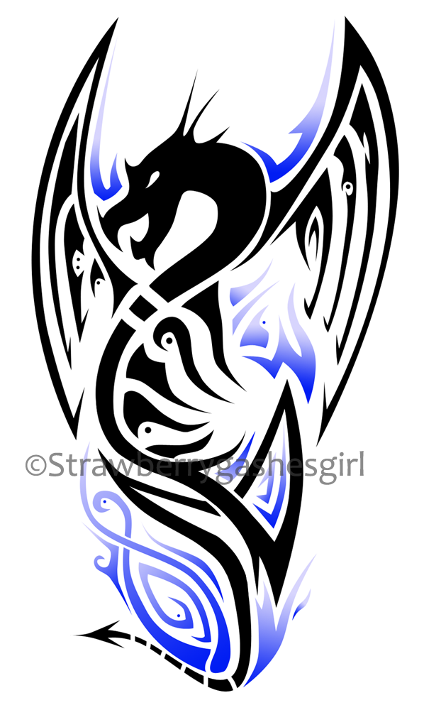 Dragon Tattoo Design Blue