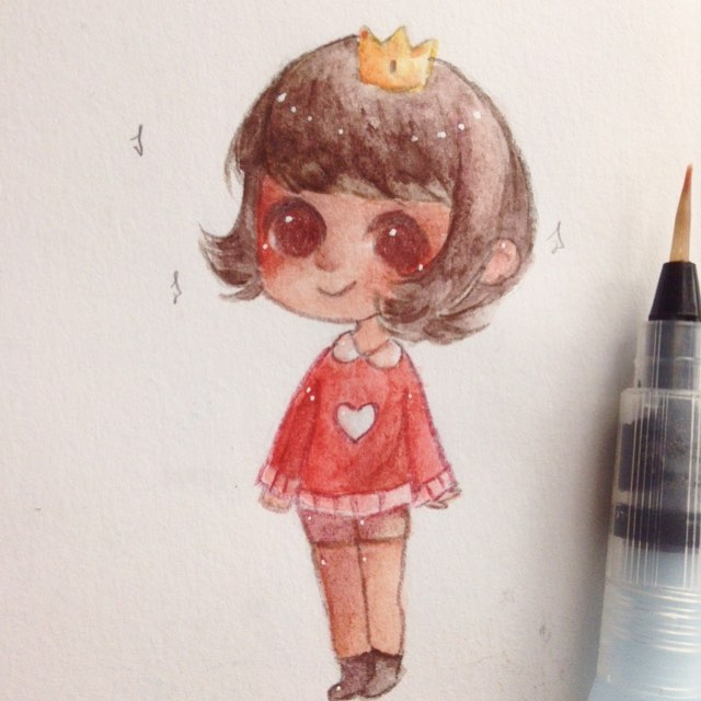 Watercolor chibi