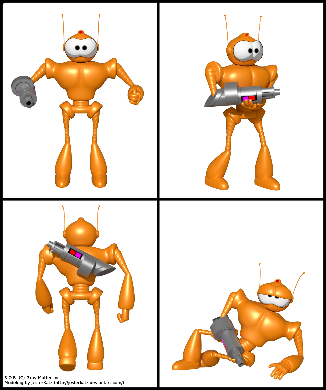 B.O.B. Render Poses by JesterKatz on DeviantArt