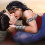 Superman and Wonder Woman on a Beach Again