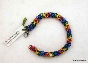 Rainbow inverted round chainmaille bracelet