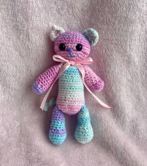 Crochet rainbow kitty