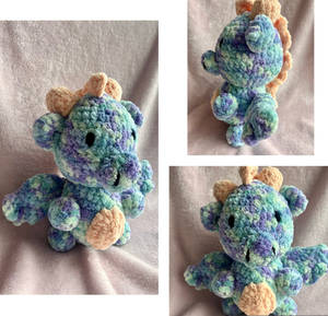 Multicolour crochet baby dragon