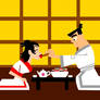 Samurai Jack Feeding Ashi Sushi