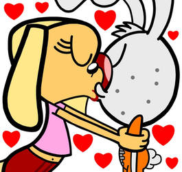 Brandy and Mr Whiskers Kissing