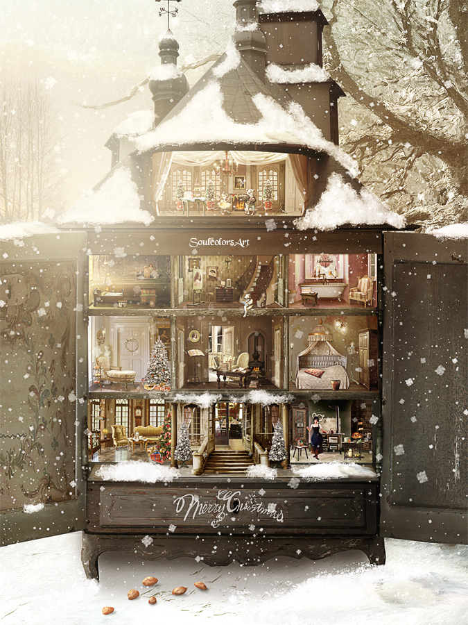 Dollhouse Christmas by SoulcolorsArt