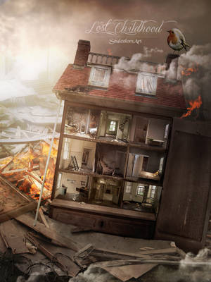 Lost Childhood - broken dollhouse by SoulcolorsArt Lost Childhood - broken dollhouse by SoulcolorsArt
