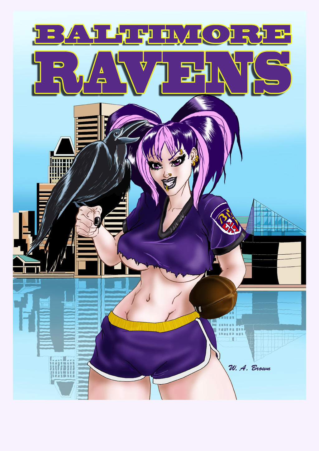 Raven Pin Up