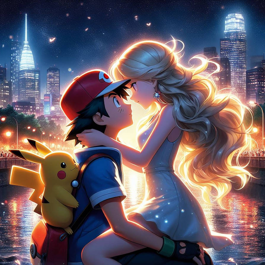 Ash X Serena Romantic Time On Riverside By Amourshippingworld On Ash X Serena Romantic Time On Riverside By Amourshippingworld On