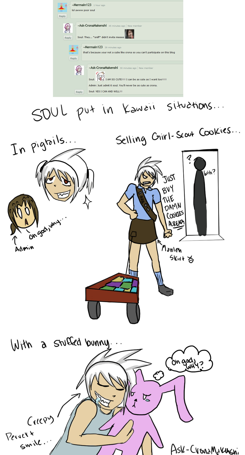 Soul Tries to Prove his Kawaii-ness XD