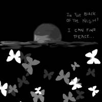 In the black of night