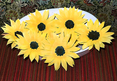 Sunflowers in paper