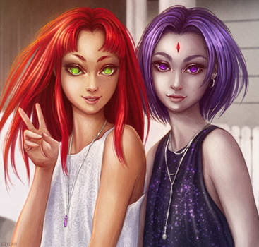 Starfire and Raven