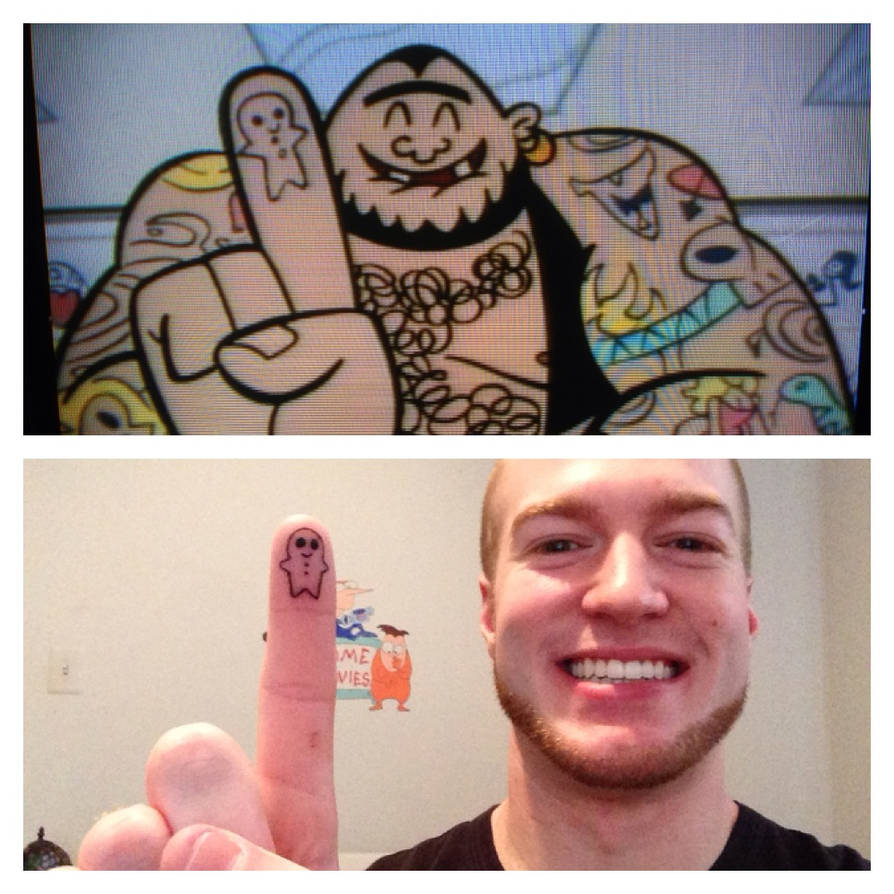 Gingerbread man tattoo on finger from Dexter's Lab by Mariowned on  DeviantArt