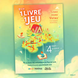 Poster Prix 1 livre 1 jeu Pays de Landivisiau