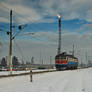 Train in snow