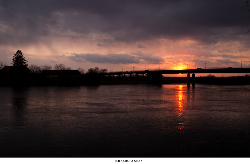 Sunset  the River Kupa