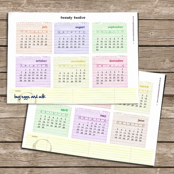 Free printable 2012 calendar by ClementineCreative