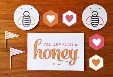 Free Printable Honey Valentine's Card and Tags