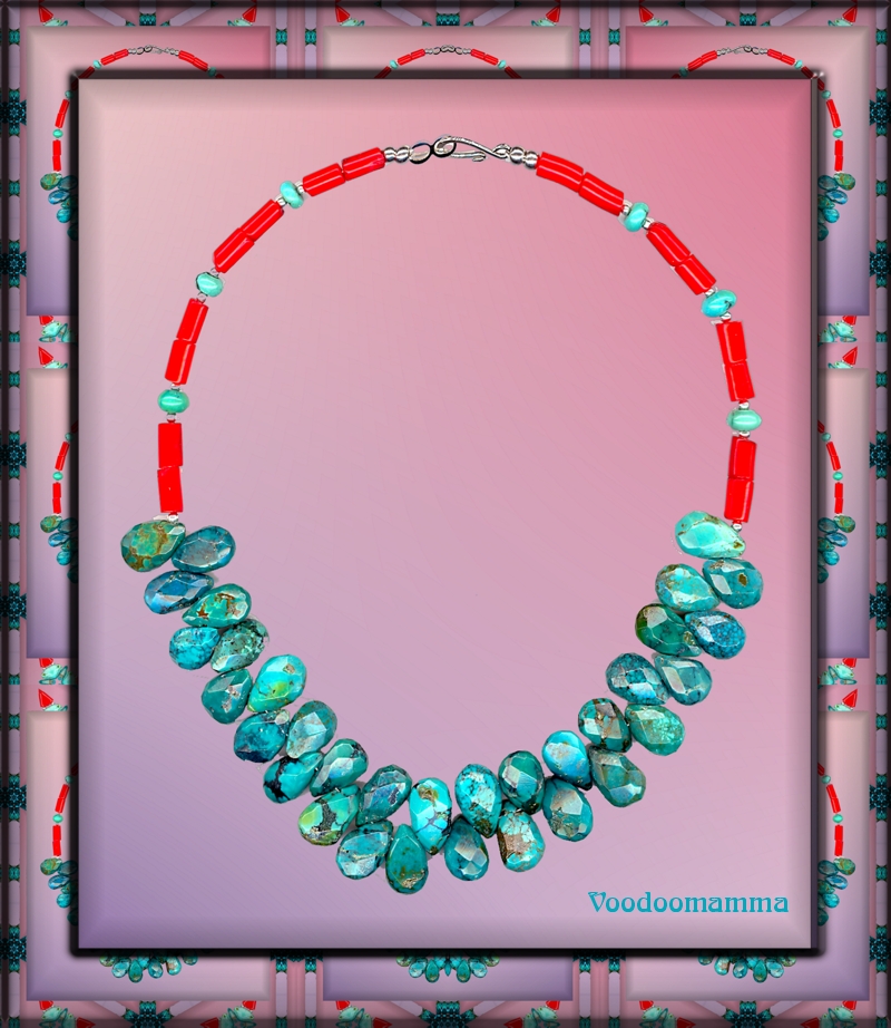 TURQUOISE AND CORAL NECKLACE