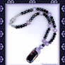 MAUVE BRAZILIAN AGATE AND BLACK CRYSTAL NECKLACE