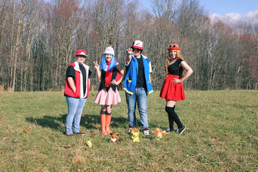 Pokemon Cosplay: Red, Dawn, Ash, and Serena