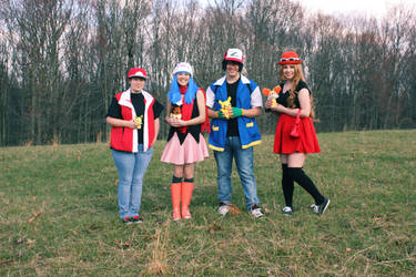 Pokemon Group Cosplay: Red, Dawn, Ash, Serena