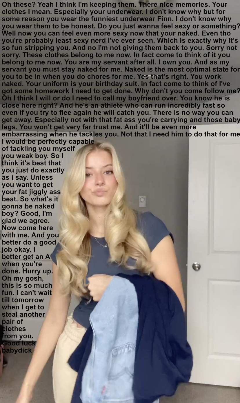 Rebecca Puts Finn In His Place cfnm Caption By DylanTheCaretaker On rebecca-puts-finn-in-his-place-cfnm-caption-by-dylanthecaretaker-on