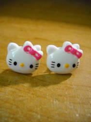 Hello kitty studs by FinsternisSan