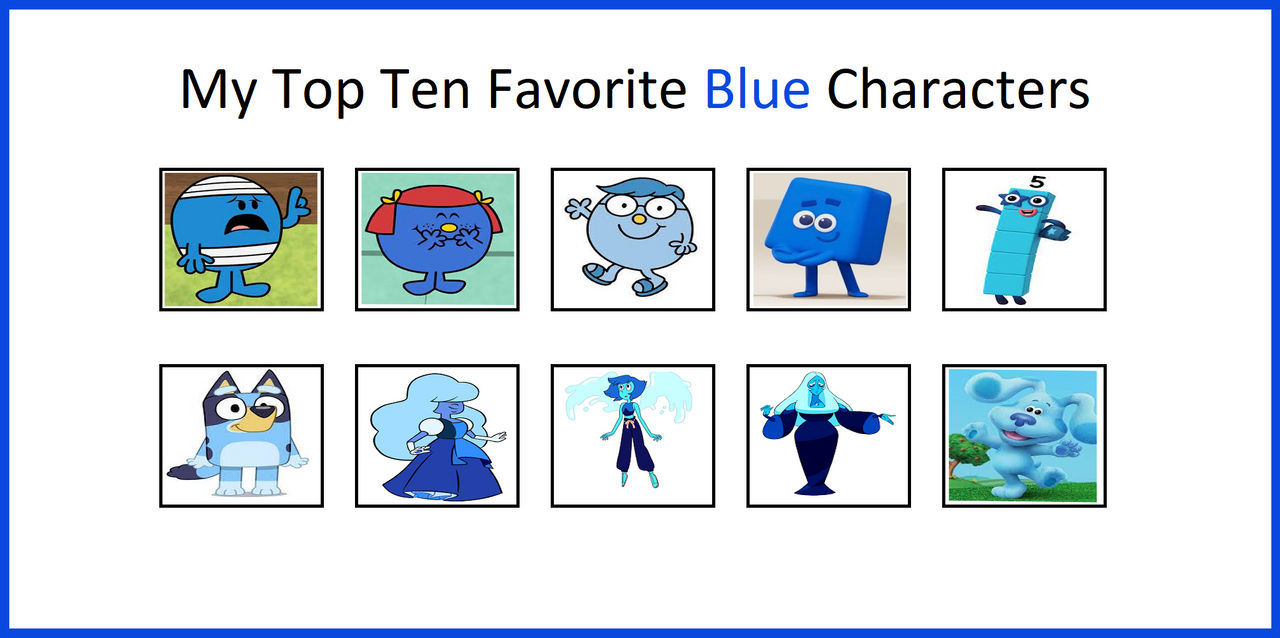 My Top 10 Favorite Blue Characters by Teanster1 on DeviantArt