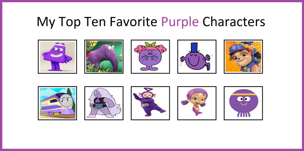 My Top 10 Favorite Purple Characters by Teanster1 on DeviantArt