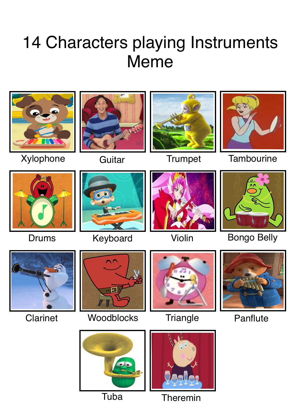 Instruments Characters 14 Characters Playing Musical Instruments: My Ver. by Teanster1 on ...